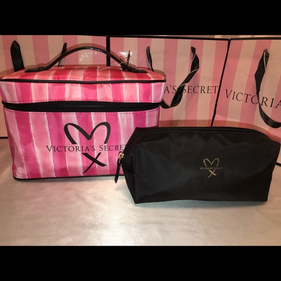 Victoria S Secret Bags Train Case And Cosmetic Bag Set Poshmark Victoria Secret Train Case And Cosmetic